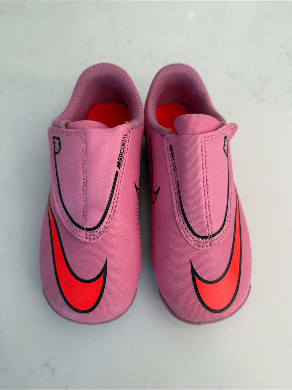 Nike Kids Pink and Red Slip-On Mercurial Sneakers